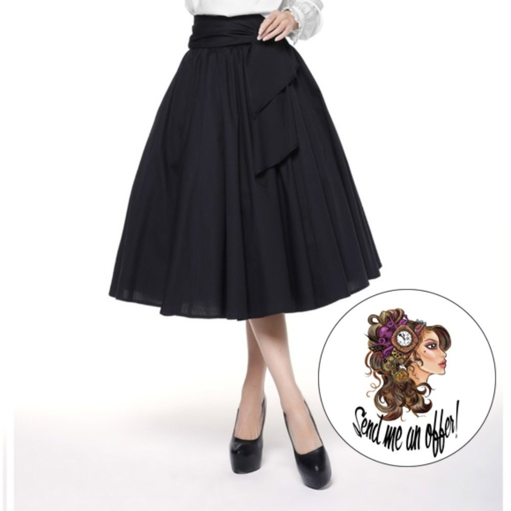 ♥️ Rockabilly Retro Sash Pin Up Plus Size Skirt ♥️